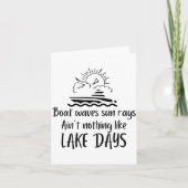 Boat Waves Sun Rays Ain't Nothing Like Lake Days F カード (正面)