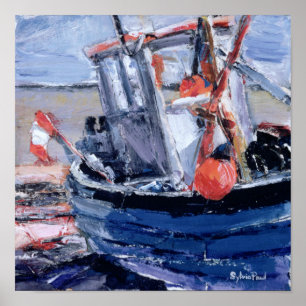 Boat with Red Buoy ポスター