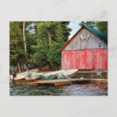 "Boathouse"，カナダアウトドア風景写真 ポストカード (正面)
