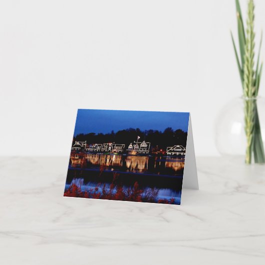 Boathouse Row Nightscape Note Cards カード (正面)