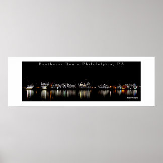 Boathouse Row photo art poster, Philadelphia, PA ポスター