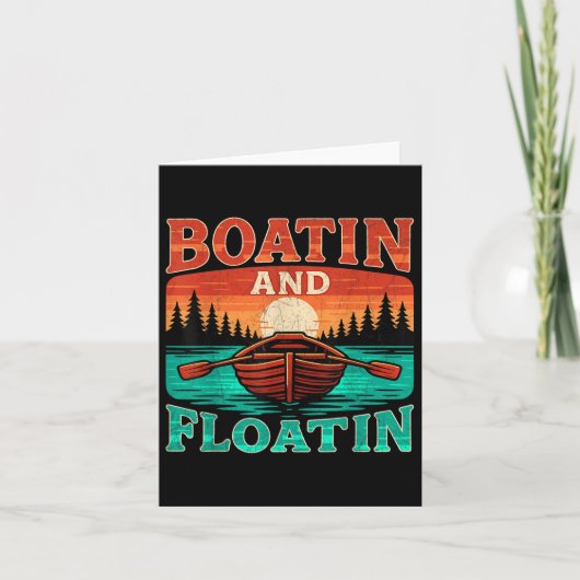 Boatin And Floatin Funny Boating Men カード (正面)