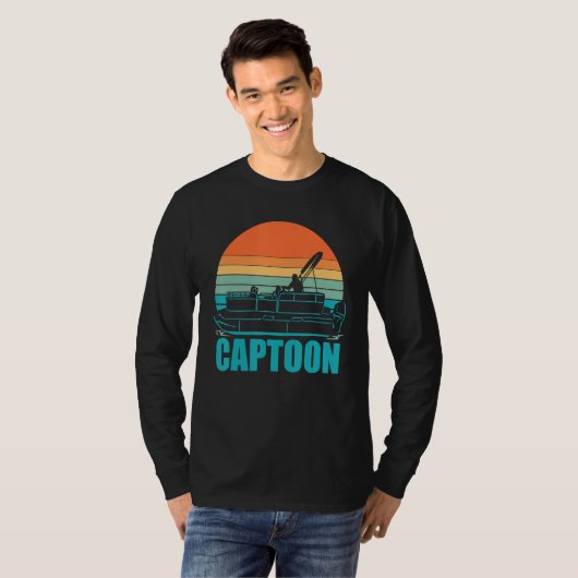 Boating Captoon Pontoon Tritoon Captain Pontoon Bo Tシャツ (正面フル)
