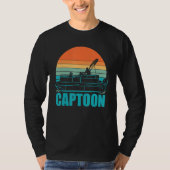 Boating Captoon Pontoon Tritoon Captain Pontoon Bo Tシャツ (正面)