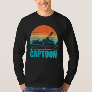 Boating Captoon Pontoon Tritoon Captain Pontoon Bo Tシャツ