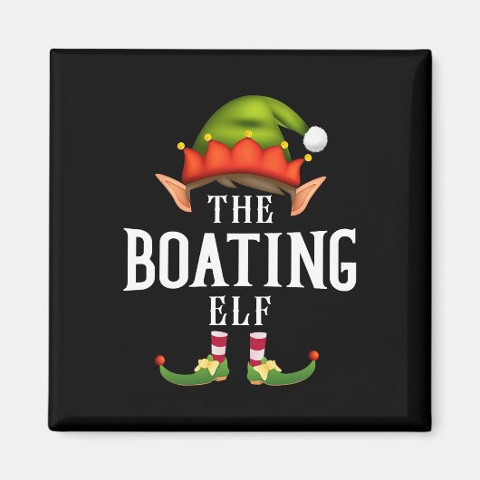 Boating Elf Group Funny Christmas Pajama Party マグネット (正面)