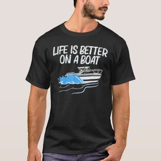 Boating For Men Women Boat Captain Boater Pontoon Tシャツ (正面)