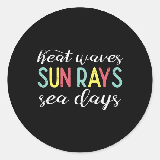 Boating Heat Waves Sun Rays Sea Days Beach Women M ラウンドシール (正面)