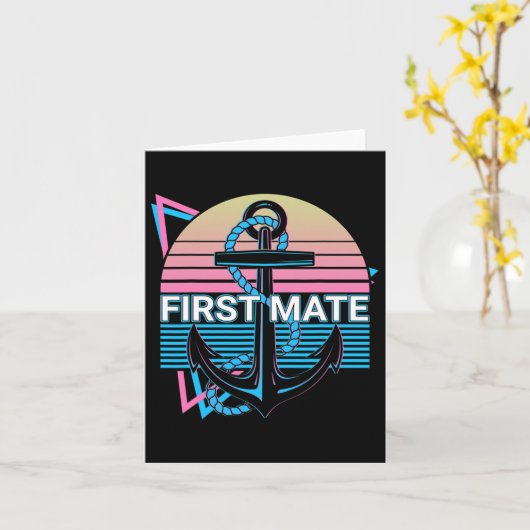 Boating Retro First Mate  カード (黄色い花)