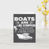 Boats Are Like Funny Sarcastic Cool Saying Quote  カード (黄色い花)