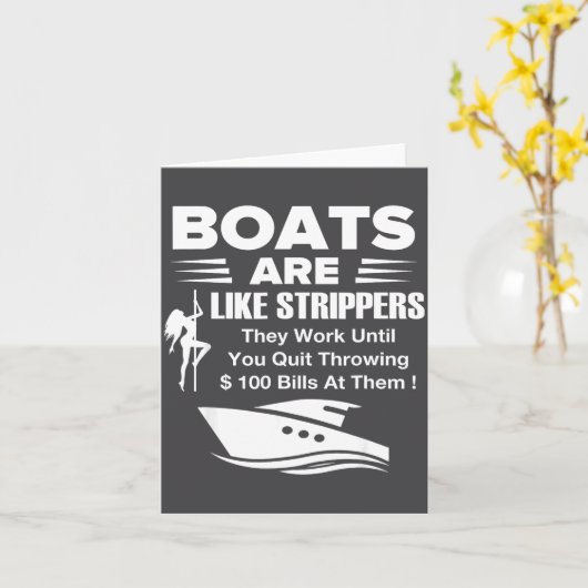 Boats Are Like Funny Sarcastic Cool Saying Quote  カード (黄色い花)