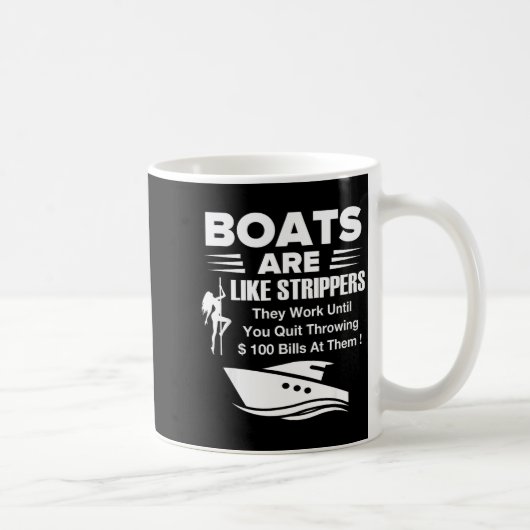 Boats Are Like Funny Sarcastic Cool Saying Quote  コーヒーマグカップ (右)