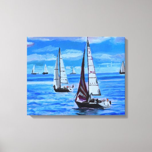 Boats at Sea キャンバスプリント (正面)