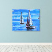 Boats at Sea キャンバスプリント (インサイチュ (ウッドフロア))