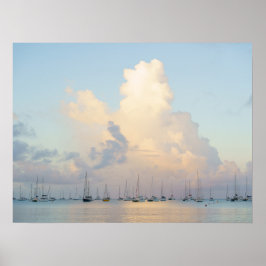Boats in a bay, Saint-Anee, Martinique dreamy ポスター