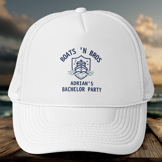 Boats N Bros Bachelor Party Favor Nautical Groom キャップ