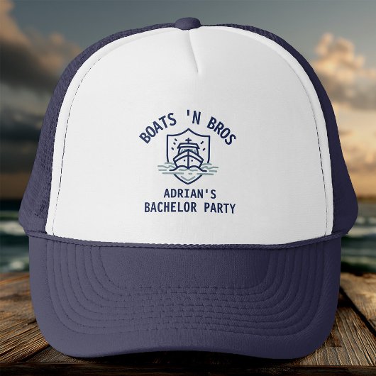 Boats N Bros Bachelor Party Favor Nautical Groom キャップ