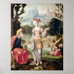 Boaz、c.1530-40の分野のルースそしてNaomi ポスター
