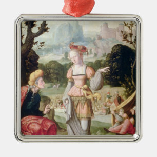 Boaz、c.1530-40の分野のルースそしてNaomi メタルオーナメント