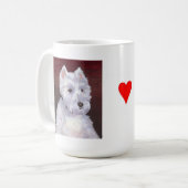 Bobの白い子犬のマグ氏 コーヒーマグカップ (正面左)