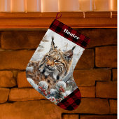 Bob Cat Wildlife Christmas Stocking ラージクリスマスストッキング