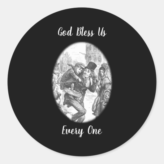 Bob Cratchit Tiny Tim A Christmas Carol ラウンドシール (正面)