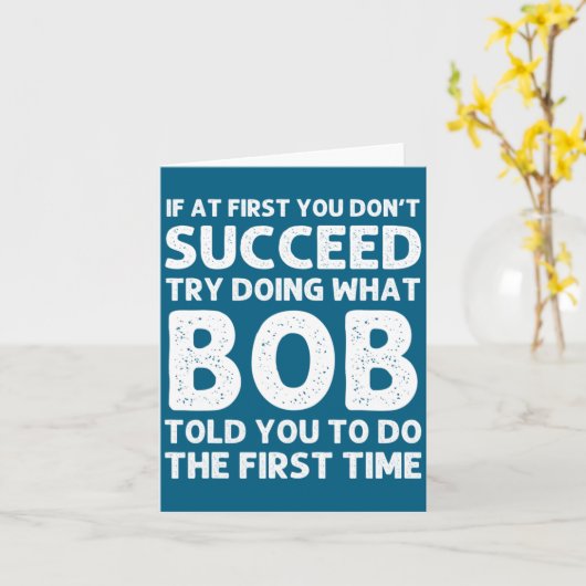 Bob Gift Name D Birthday Funny Christma  カード (黄色い花)