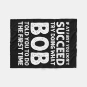 Bob Gift Name D Birthday Funny Christma  フリースブランケット (正面(横))