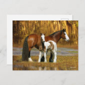 Bob Langrish | Gypsy Vanner Mare and Foal Fantasy ポストカード (正面/裏面)