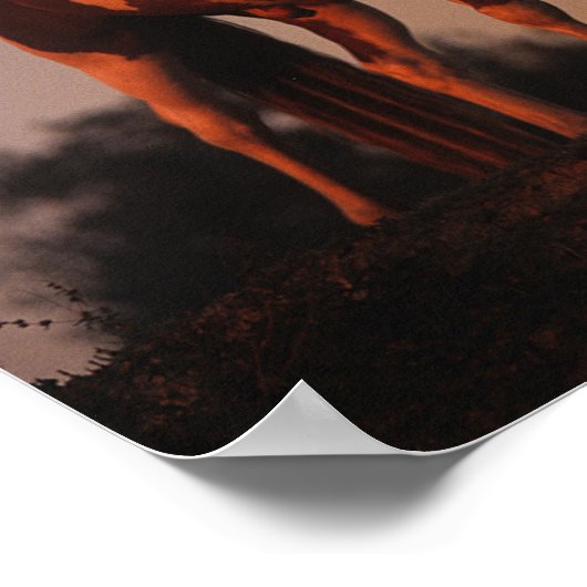 Bob Langrish | Paint Horse Standing at Sunset ポスター (角)