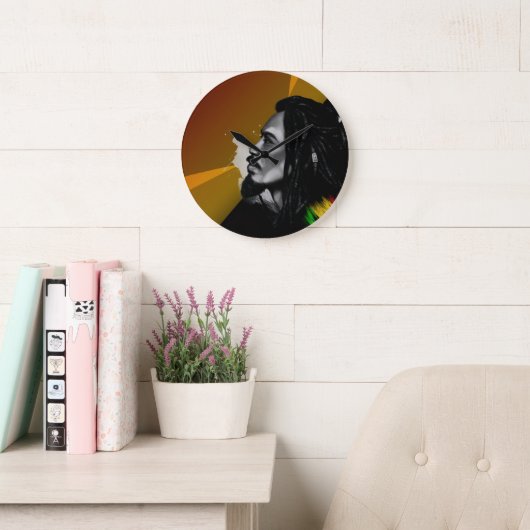 Bob Marley Wall Clock ラージ壁時計 (読書スペース)