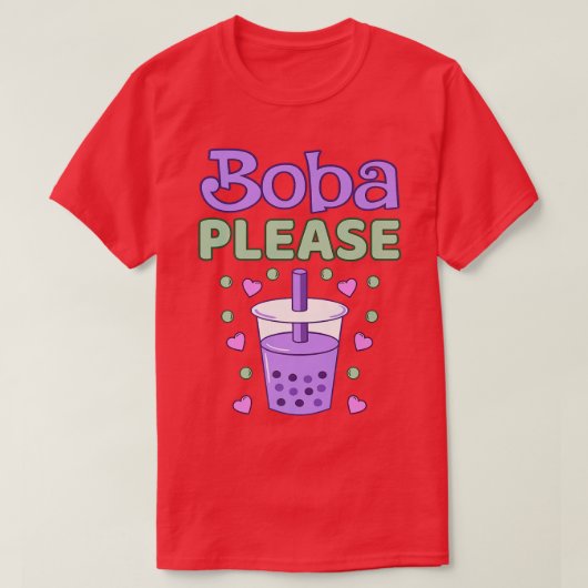 Bobaお願いバブルかわいいお茶グラフィックプレミアム Tシャツ (デザイン正面)