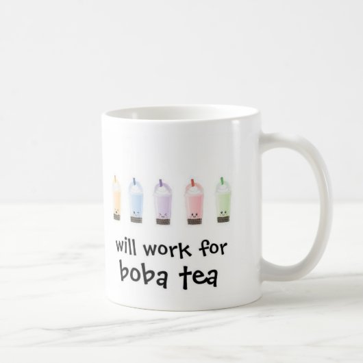 Bobaの茶のために働きます[あなたの専門職をカスタマイズ] コーヒーマグカップ (右)