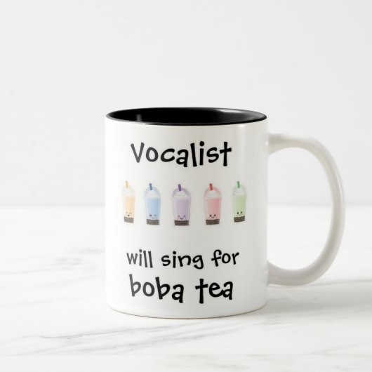 Bobaの茶のために歌います ツートーンマグカップ (右)