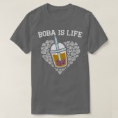 Bobaはライフバブルティードリンカータピオカ乳飲料である Tシャツ (デザイン正面)