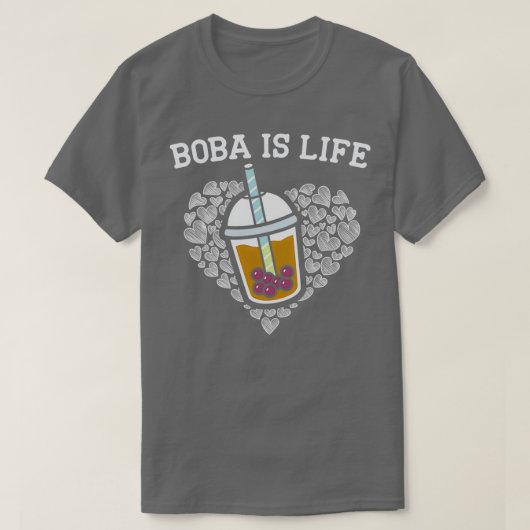 Bobaはライフバブルティードリンカータピオカ乳飲料である Tシャツ (デザイン正面)
