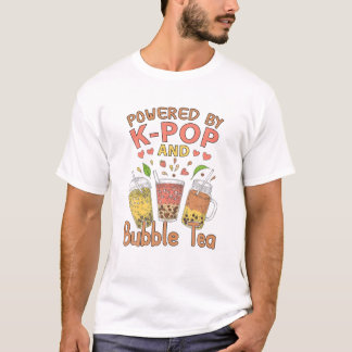 Bobaドリンク韓国ミルクアニメKバポップ・アートのブルティー Tシャツ