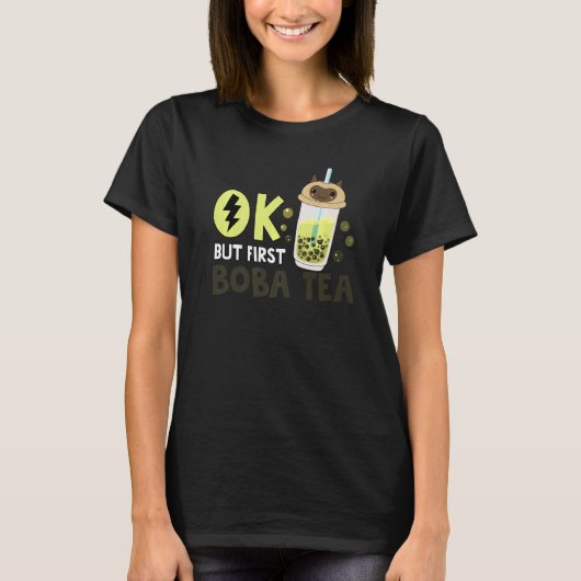 BobaバブルティーOkが最初のBobaティー2 Tシャツ (正面)