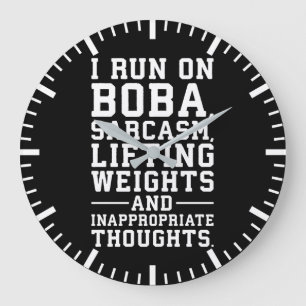 Boba,重量を持ち上げる,不適切な考え,ジム ラージ壁時計