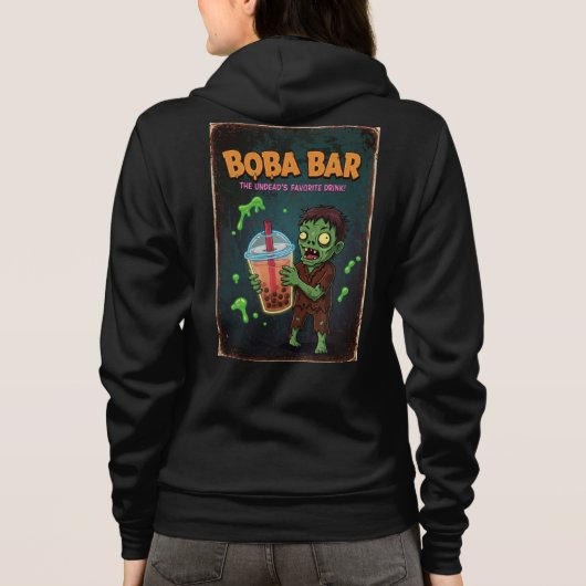 Boba Bar - 不死者のお気に入りのドリンク！ 大人向け パーカ (裏面)