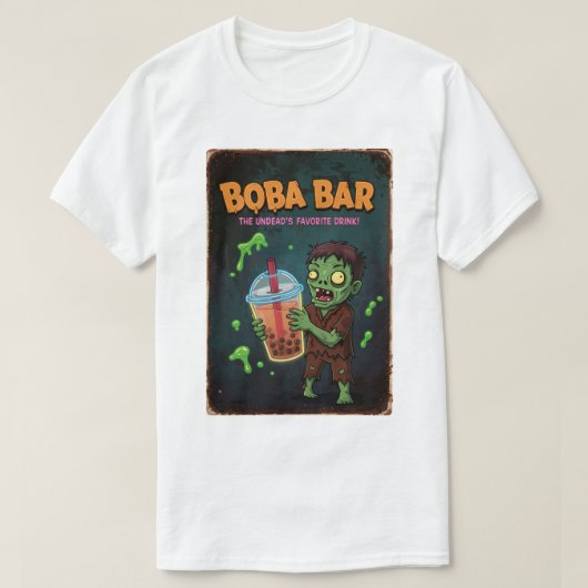 Boba Bar – 不死者のお気に入りのドリンク!Tシャツ Tシャツ (デザイン正面)