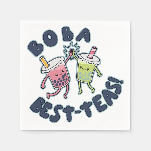 Boba Best-Teas! スタンダードカクテルナプキン (正面)