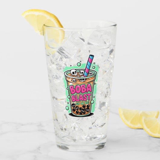 Boba Blast – Sip or Die! グラスカップ タンブラーグラス (アイス正面)