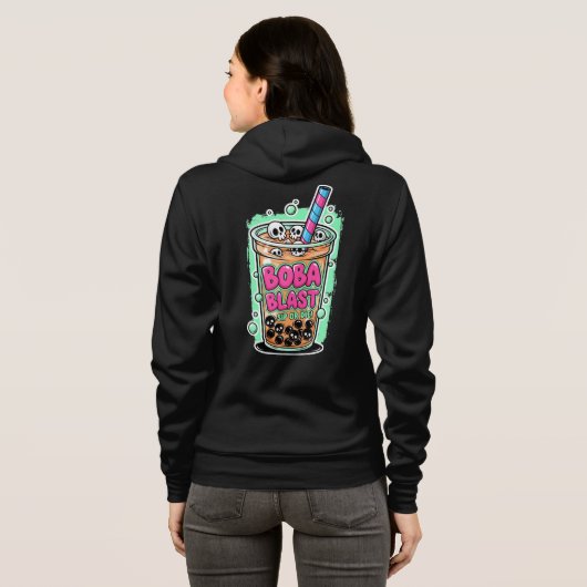 Boba Blast – Sip or Die! Adult Zip-Up パーカ (裏面フル)