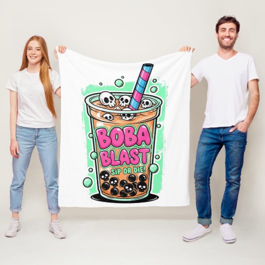 Boba Blast – Sip or Die! – Fleece Blanket フリースブランケット (インサイチュ)