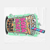 Boba Blast – Sip or Die! – Fleece Blanket フリースブランケット (正面(横))