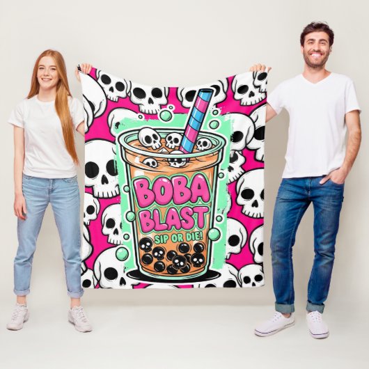 Boba Blast – Sip or Die! – Fleece Blanket フリースブランケット (インサイチュ)