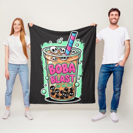 Boba Blast – Sip or Die! – Fleece Blanket フリースブランケット (インサイチュ)