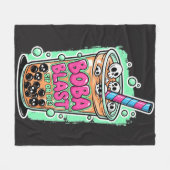 Boba Blast – Sip or Die! – Fleece Blanket フリースブランケット (正面(横))