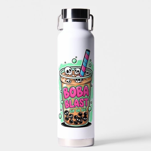 Boba Blast – Sip or Die! Insulated Bottle ウォーターボトル (正面)